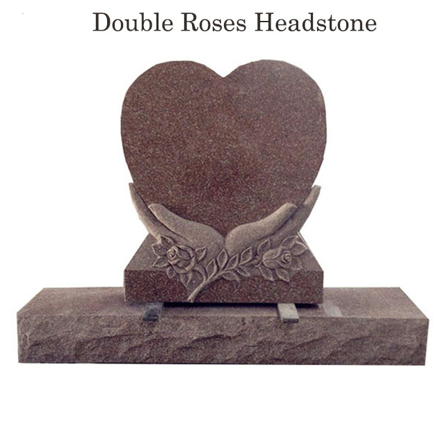 heart flower couple gravestone