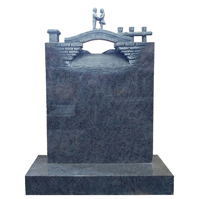 Carved Headstone in Bahama Blue
