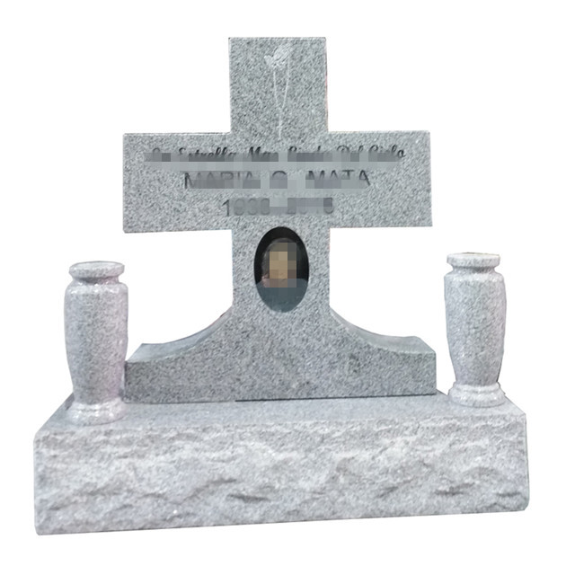 Grey White Cross Headstone