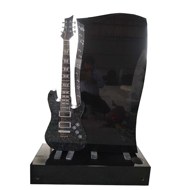 Carved Black Granite Guitar