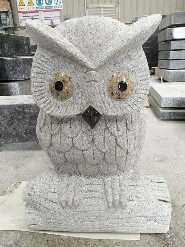Garden Marble Owl Sculpture