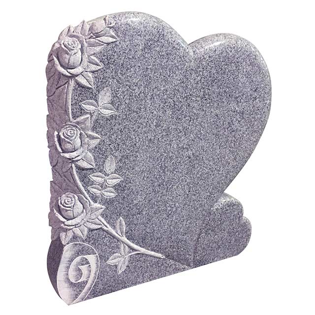  Heart Design Granite Gravestone
