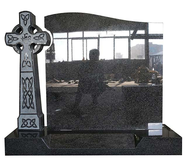 Classic Celtic Cross Black Granite Monument