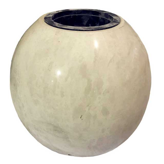 Ball Shape Ocean Beige Marble Funeral Vase