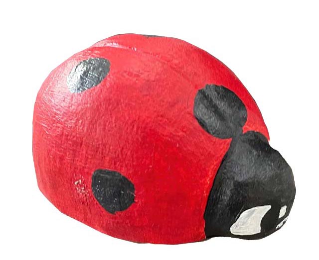 Painted Red Lady Bettle Stone Statue for Sale