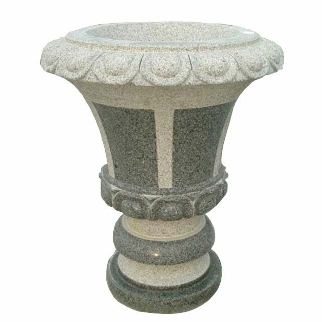Classic Customized Natural Granite Traditional Garden Flower Pot Style Natural Granite Stone Made Outddor Flower Pot