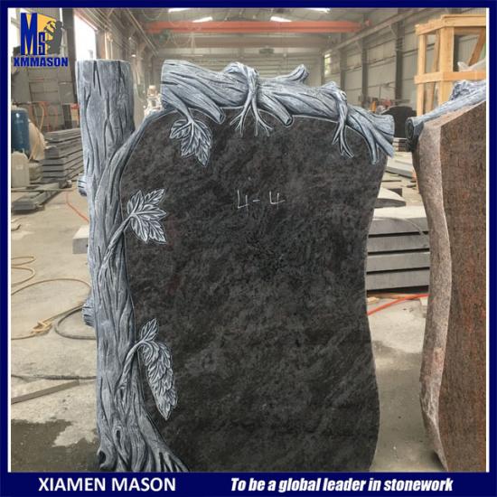 Bahamablauer Granit Grabstein