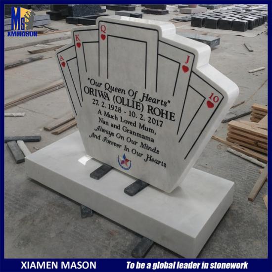 White Marble Card Plate Memorial