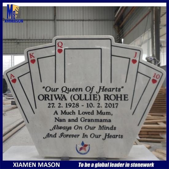 White Marble Card Plate Memorial